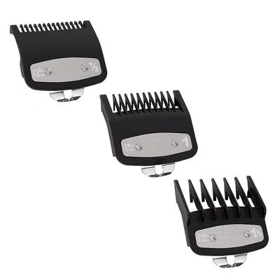 3 Pack Professional Hair Clipper Guards, Universal Clipper Comb Attachments for Most Hair Clippers, Durable and Easy-to-Use Guide Combs in Black