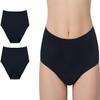 Women's Ladies 100% Cotton Incontinence Pants Washable with PAD Briefs Knickers (Pack of 2) (Black, L) view 1