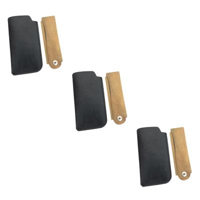 FOMIYES 3sets Portable Mustache Comb Wooden Hair Comb Beard Accessory Hair Styling