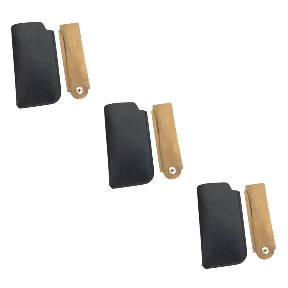 FOMIYES 3sets Portable Mustache Comb Wooden Hair Comb Beard Accessory Hair Styling