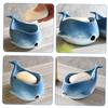 IMIKEYA Ceramic Soap Holder Whale Shape Soap Draining Tray Bathroom Countertop for Shower and Sink view 2