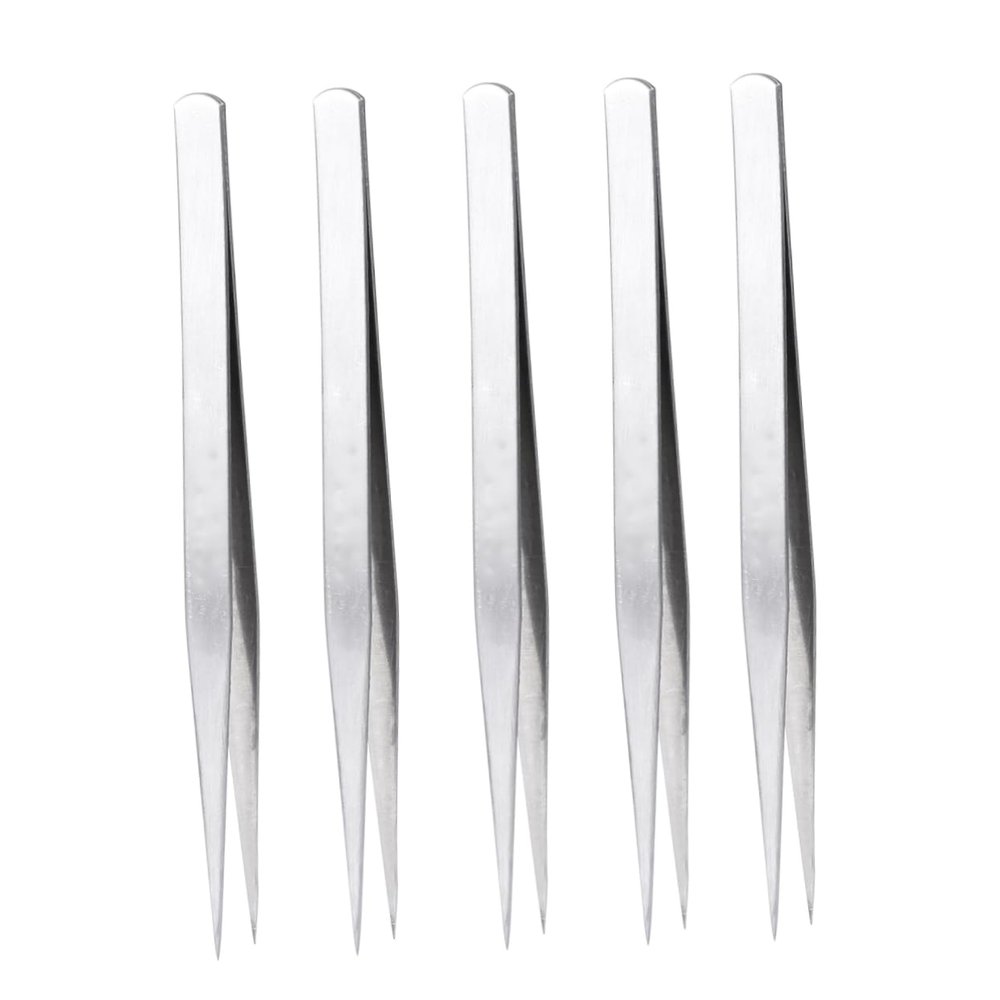 Didiseaon 10pc Precision Stainless Steel Tweezers Straight Tip for Sewing Hair Removal Crafting