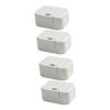 Alipis 4pcs Portable Soap Box with Lid Sealing Soap Holder for Travel Home and Outdoor Use Lightweight Design with Drainage and Material White view 1