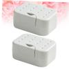 Alipis 4pcs Portable Soap Box with Lid Sealing Soap Holder for Travel Home and Outdoor Use Lightweight Design with Drainage and Material White view 2