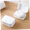 Alipis 4pcs Portable Soap Box with Lid Sealing Soap Holder for Travel Home and Outdoor Use Lightweight Design with Drainage and Material White view 3