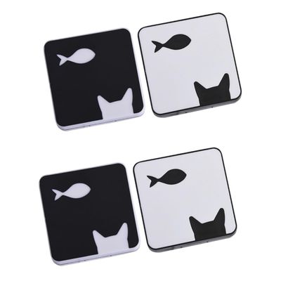PartyKindom 4pcs Cat Fish Pattern Lenses Storage Box Contact Lens Case Organizer for Women Female Lense Box Lense Container
