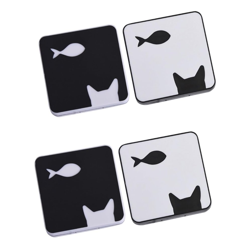 PartyKindom 4pcs Cat Fish Pattern Lenses Storage Box Contact Lens Case Organizer for Women Female Lense Box Lense Container