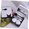 PartyKindom 4pcs Cat Fish Pattern Lenses Storage Box Contact Lens Case Organizer for Women Female Lense Box Lense Container view 4