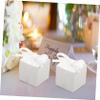 Gatuida 50pcs White Square European Paper Candy Boxes Ribbon Foldable Design for Weddings Parties and Table Decoration Random Style view 3