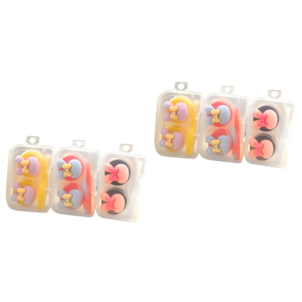 PartyKindom 6pcs Lens Case Small Lens Storage Box for Glasses Storage Bag Random Color