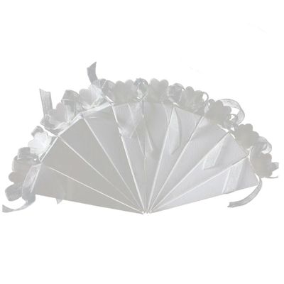 DIYEAH 50pcs Wedding Candy Containers Ribbons Pyramid Style Small Boxes for Wedding Favors Card Box