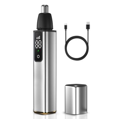 QUR Nose Hair Trimmer for Men USB Rechargeable Ear Nose Hair Trimmer with LCD Display Professional Trimming Tool Durable -B