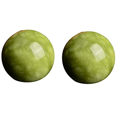 Karriter 2PCS Marble Jade Baoding Chinese Health Stress Exercise Balls for Relaxation Relief Therapy Hand Care Tool