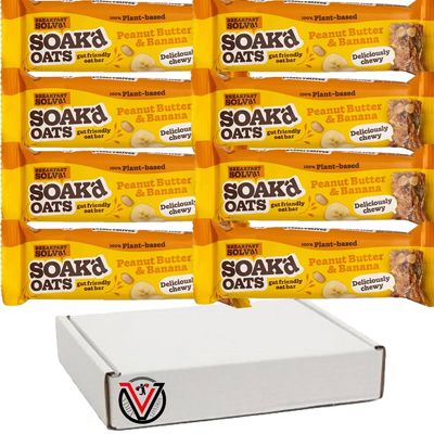 08 x Peanut & Banana Oats Bar 42g - Chewy & High Fibre Oat Bars for Lunch Box, Gym,breakfast bar