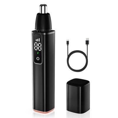 QUR Nose Hair Trimmer for Men USB Rechargeable Ear Nose Hair Trimmer with LCD Display Professional Trimming Tool Easy Install Easy to Use -A