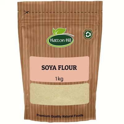 SOYA Flour 1kg, Dried Soy Powder, Heat Treated, High Protein by Hatton Hill