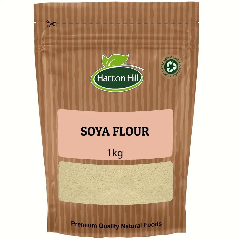SOYA Flour 1kg, Dried Soy Powder, Heat Treated, High Protein by Hatton Hill