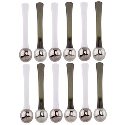 FRCOLOR 12pcs Zinc Alloy Eye Massage Stick Facial Eye Spoon for Skincare Routine