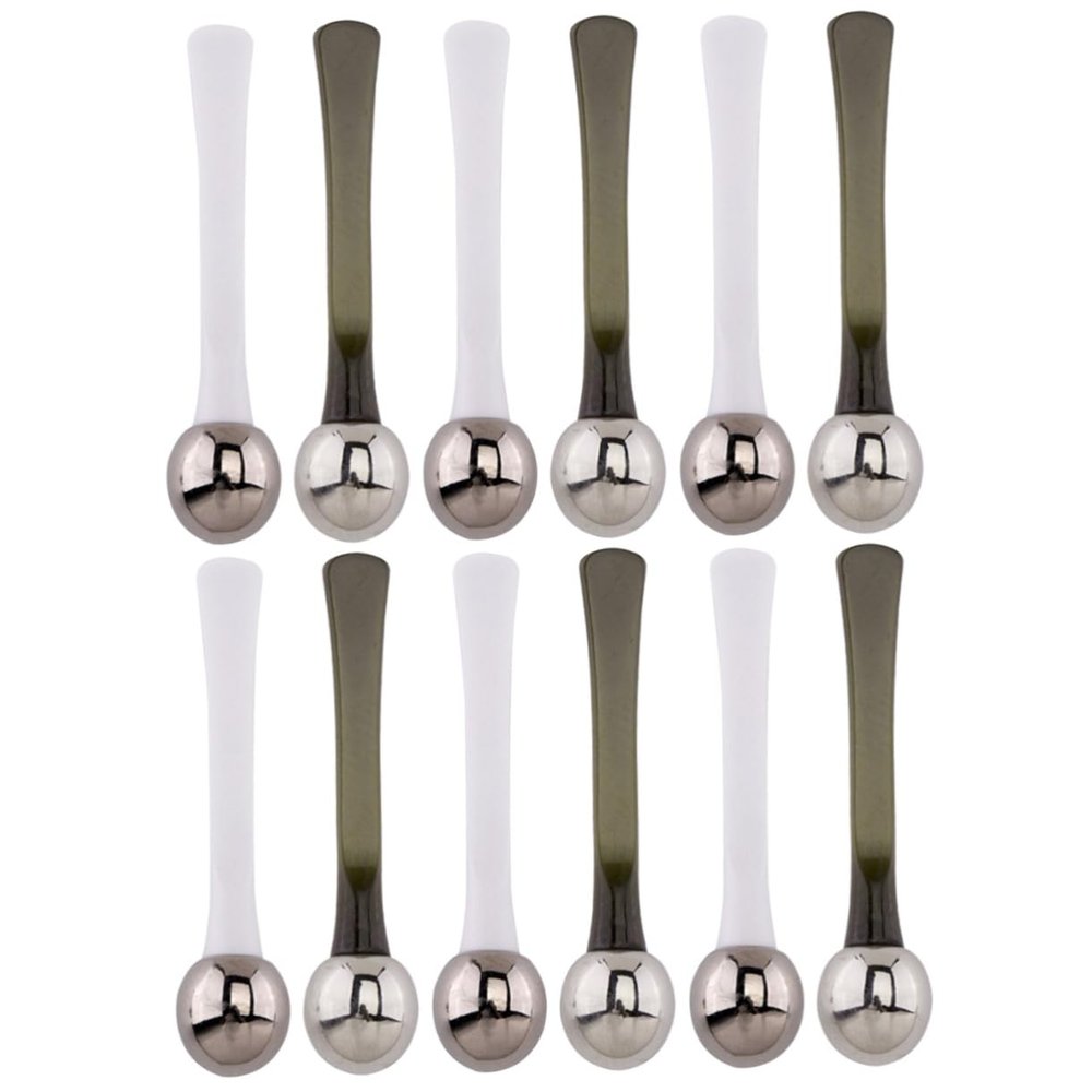 FRCOLOR 12pcs Zinc Alloy Eye Massage Stick Facial Eye Spoon for Skincare Routine