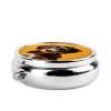Round Pill Box 3 Compartment Pill Case for Purse & Pocket Small Pill Organizer Black Puppy Travel Pillbox Portable Oil Storage Box Metal Medicine Vitamin Organizer Unique Gift view 4