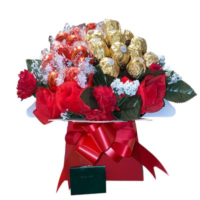 Chocolate Ferero Lindr Bouquet Hamper Sweets Candy Birthday Wedding Roses Flowers (Large, Chocolate)