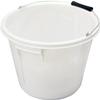 25L White Strong Round Plastic Bucket with Depth Gauge & Metal Handle - Plasterers, Car Wash, Paint Pail & Storage Container for Home & Garden view 1