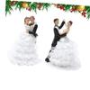 Ciieeo Landscape Props for Wedding 2pcs Resin Bride and Groom Cake Ornament Miniature Couples for Wedding Decorations view 2