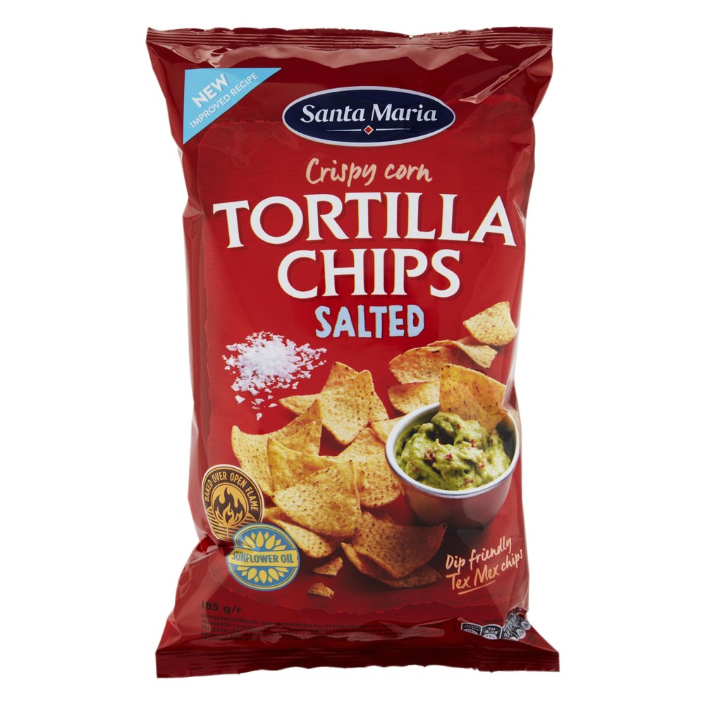 Santa Maria Salted Tortilla Chips, 185 g (Pack of 15)
