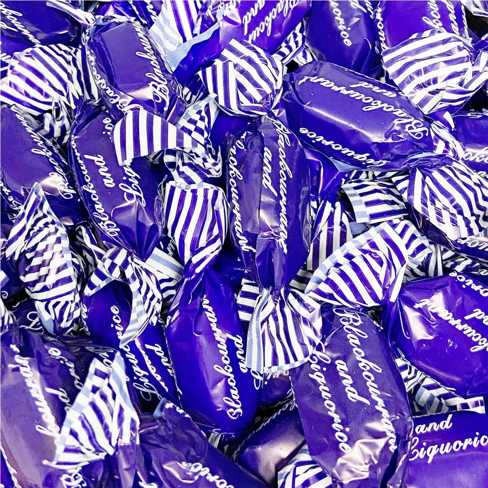 Blackcurrant & Liquorice Sweets - 1 Kilo Bulk Bag - 1KG - Assorted Sweet Pick and Mix for Parties, Gifts, and Sharing.