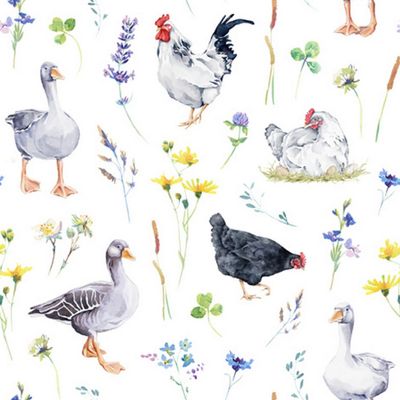 20 Napkins Animal Motifs Chickens and Geese as Table Decoration Paper Napkins with Motif Also for Decoupage and Decoupage 33 x 33 cm