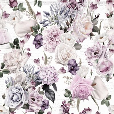 20 Napkins Flowers, Garden & Nature Vintage Flower Variety as Table Decoration Paper Napkins with Motif Also for Decoupage and Decoupage 33 x 33 cm