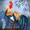 20 Napkins Animal Motifs Large Rooster on Blue Table Decoration Paper Napkins with Motif Also for Decoupage and Decoupage 33 x 33 cm view 1