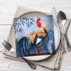 20 Napkins Animal Motifs Large Rooster on Blue Table Decoration Paper Napkins with Motif Also for Decoupage and Decoupage 33 x 33 cm view 2