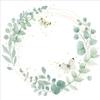 20 Napkins Flowers, Garden & Nature Butterfly in Festive Wreath as Table Decoration Paper Napkins with Motif Also for Decoupage and Decoupage 33 x 33 cm view 1