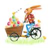 20 Napkins Easter Bunny with Egg Trolley as Table Decoration Paper Napkins with Motif Also for Decoupage and Decoupage 33 x 33 cm view 1