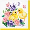 20 Napkins Animal Motifs Chicks on Beautiful Flowers as Table Decoration Paper Napkins with Motif Also for Decoupage and Decoupage 33 x 33 cm view 1