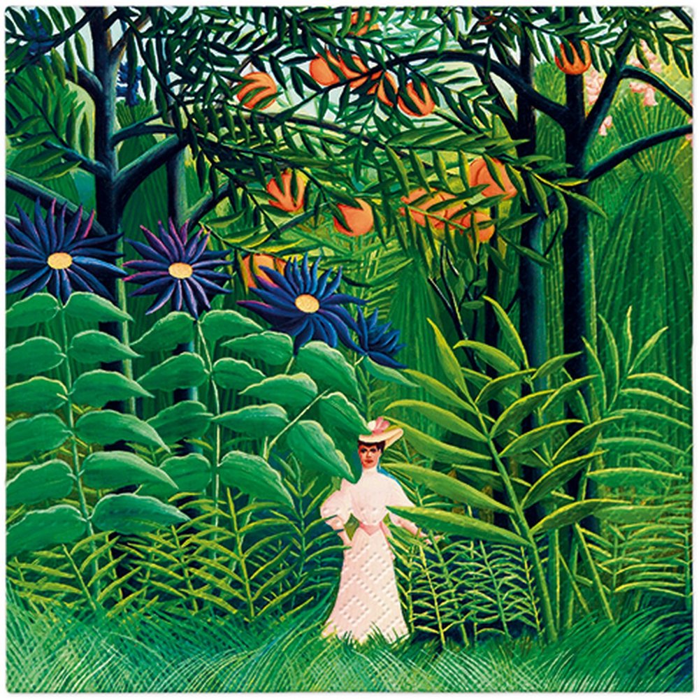 20 Napkins Flowers, Garden & Nature Woman in the Jungle as Table Decoration Paper Napkins with Motif Also for Decoupage and Decoupage 33 x 33 cm