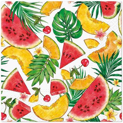 20 Napkins Food & Drink Tropical Treats as Table Decoration Paper Napkins with Motif Also for Decoupage and Decoupage 33 x 33 cm