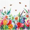 20 Napkins Flowers, Garden & Nature Bees in Blooming Meadow as Table Decoration Paper Napkins with Motif Also for Decoupage and Decoupage 33 x 33 cm view 1