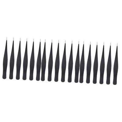 DOITOOL 18pcs Stainless Steel Eyelash Tweezers for False Eyelashes Professional Makeup Tool Curved Tip Eyebrow Tweezers