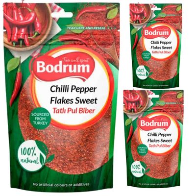 Bodrum Chilli Pepper Flakes Sweet 100 Gram x 3 Pieces