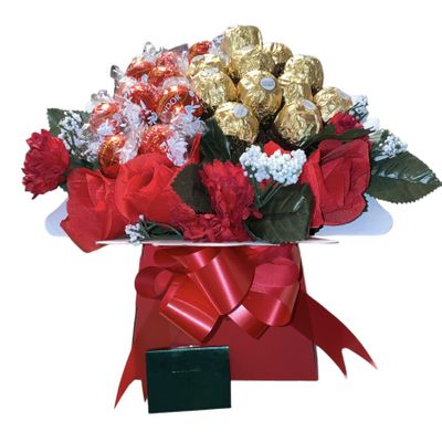 Chocolate Ferero Bouquet Lindor Hamper Sweets Candy Cadbury Birthday Wedding Roses Flowers (Medium, Chocolate)
