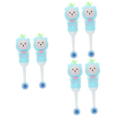 PartyKindom 6pcs Boy Girl Toothbrush Boys and Girls Manual Soft Bristles Bear Shape Manual Toothbrush and Teeth Brushing at Home