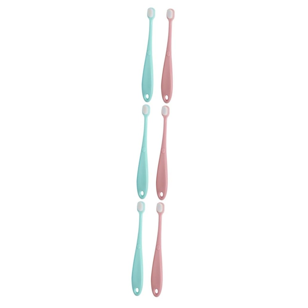 GLEAVI 6pcs Boy Girl Toothbrush Material Sensory Brush for Year Old Boy Girl Easy Wall Hanging Tooth Cleaner