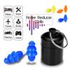 1Pair Orange Portable Silica Gel Ear Plugs Noise Canceling Earplugs with Mini Aluminum Carrying Case for Sleeping, Studying view 2