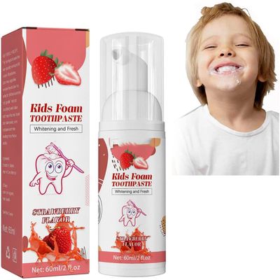 Lovelycat Applicable to Oral Care for Children Aged 3 Years and Above Foam Toothpaste Fruity Foam Toothpaste for Children Low Fluoride Foam Toothpaste and mouthwash (Strawberry)