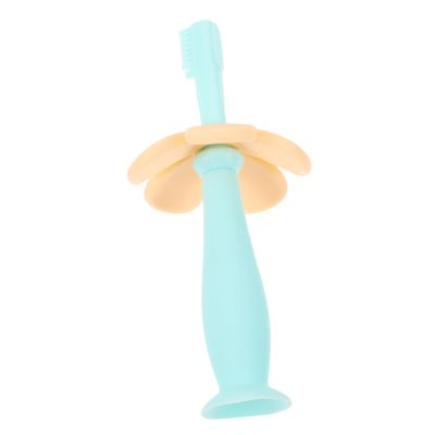 GLEAVI 2pcs Manual Toothbrush for Toddlers Silicone Brush Baffle Safe Chewing Toothbrush for Boys and Girls Oral Hygiene