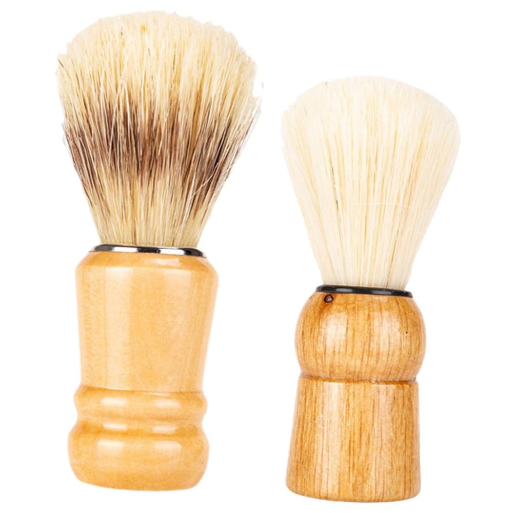 Angoily 4pcs Shaving Brush for Men Wood Handle for Beard and Moustache Grooming Father's Day