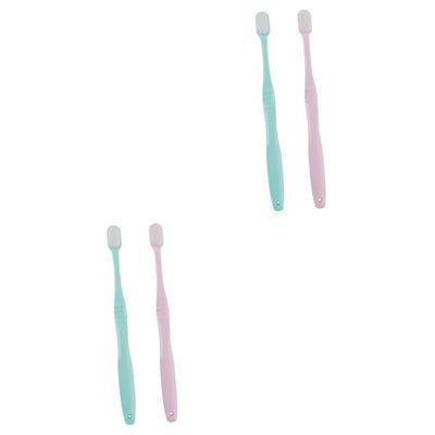 GLEAVI 4pcs Micro-Nano Manual Gum Care Toothbrushes Portable for Family Women Men Soft Bristles for Travel and Home Use