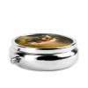 Round Pill Box 3 Compartment Pill Case for Purse & Pocket Small Pill Organizer Cheerful Puppy Travel Pillbox Portable Oil Storage Box Metal Medicine Vitamin Organizer Unique Gift view 4